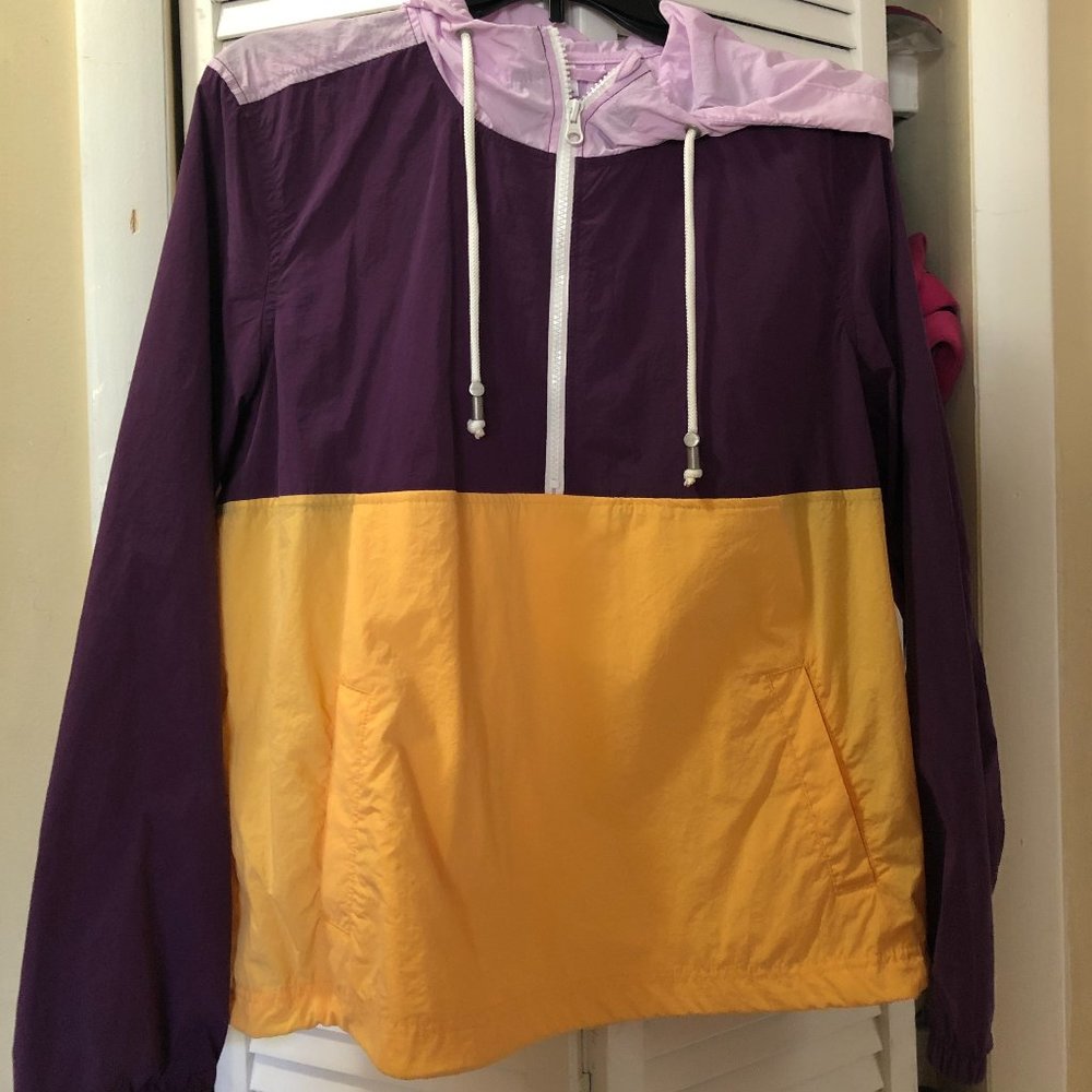 Old Navy Active Womens Long Sleeve Zipper Front Jacket Purple Yellow Sz M